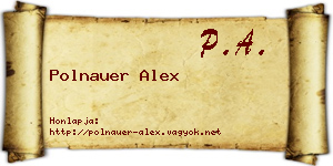 Polnauer Alex névjegykártya